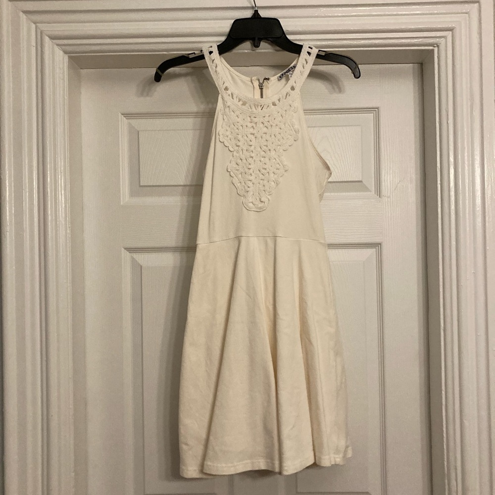 Express size small white high neck dress.